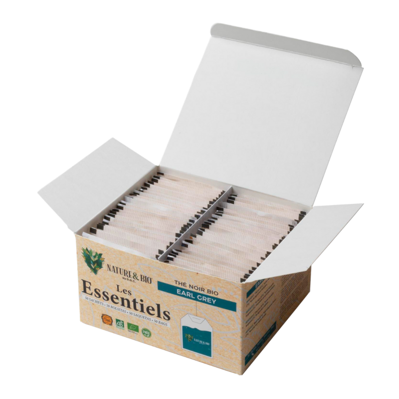 Thé Noir Earl Grey Bio||"Les Essentiels"| Boîte de 50 infusettes