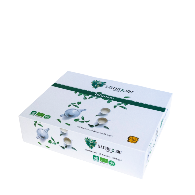 Coffret Infusions Bio||Nature&Bio Premium| Boîte de 56 infusettes