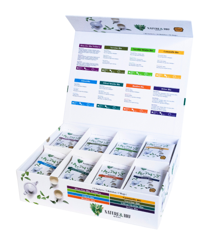 Coffret Infusions Bio||Nature&Bio Premium| Boîte de 56 infusettes
