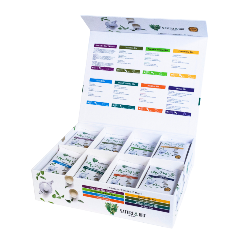Coffret Infusions Bio||Nature&Bio Premium| Boîte de 56 infusettes