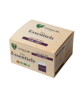 Thé Vert Earl Grey Bio||"LES ESSENTIELS" | Boîte de 50 infusettes