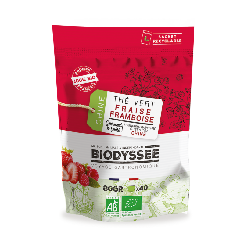 Thé Fraise Framboises Bio