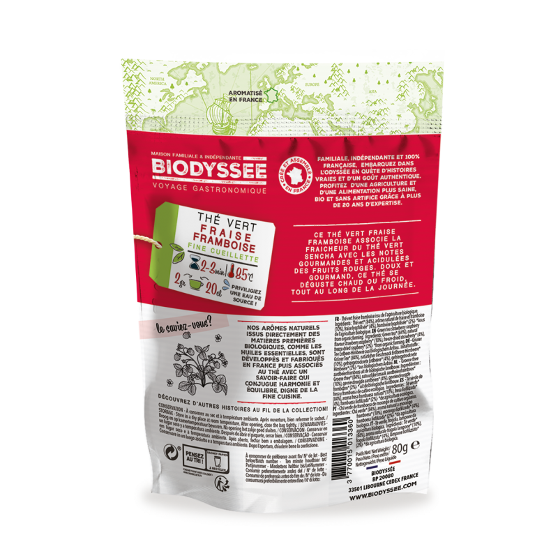 Thé Vert||Fraises Framboises Bio