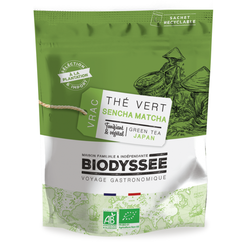 thé sencha matcha grand format bio