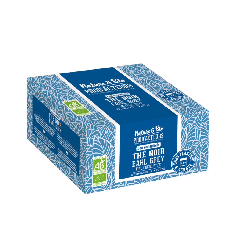 Thé Noir Earl Grey Bio||"Les Essentiels"| Boîte de 50 infusettes - x 50