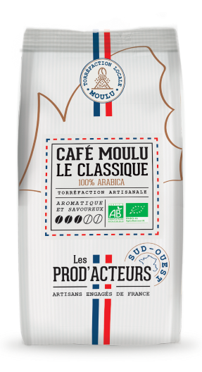 Café Le Classique Pur Arabica Bio grain 1KG - Les Prod'Acteurs 